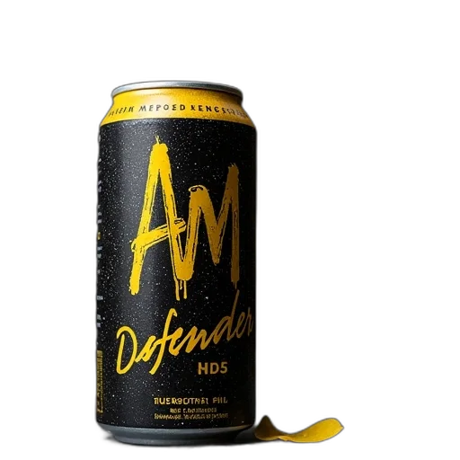 bottle, black, yellow, can transparent PNG cut-out
