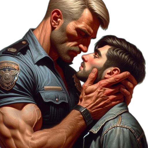 jacket, face, weapon, comic book art transparent PNG cut-out