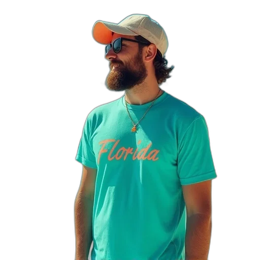 staff, jacket, hat, vaporwave transparent PNG cut-out