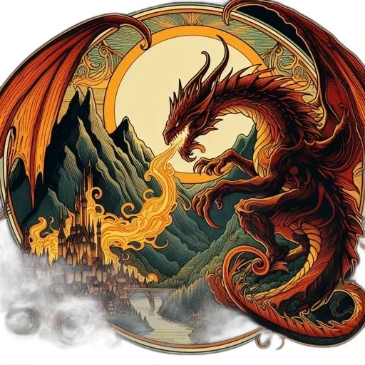 dragon, fantasy art, concept art, photorealistic transparent PNG cut-out