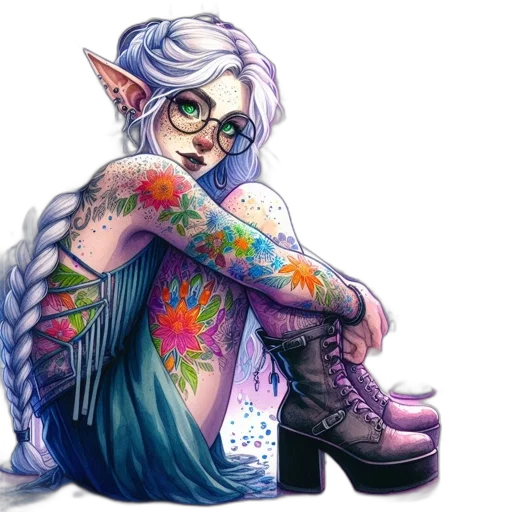 dress, fantasy art, concept art, watercolor transparent PNG cut-out