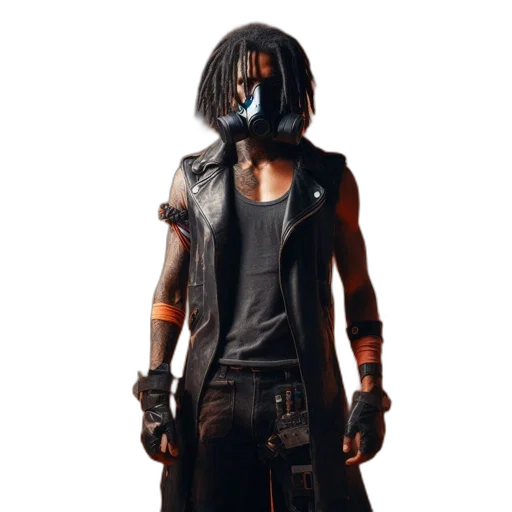 mask, weapon, jacket, face transparent PNG cut-out