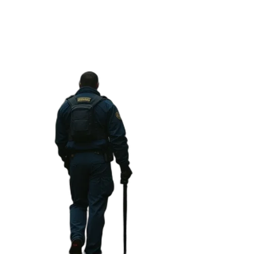 staff, jacket, umbrella, robot transparent PNG cut-out
