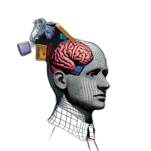 robot, hat, crown, staff transparent PNG cut-out