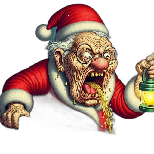 unconventional, santa, claus, figure transparent PNG cut-out
