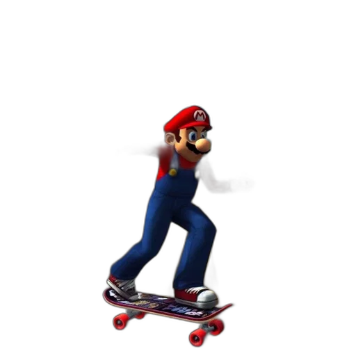 3d render, concept art, pixel art, mario transparent PNG cut-out