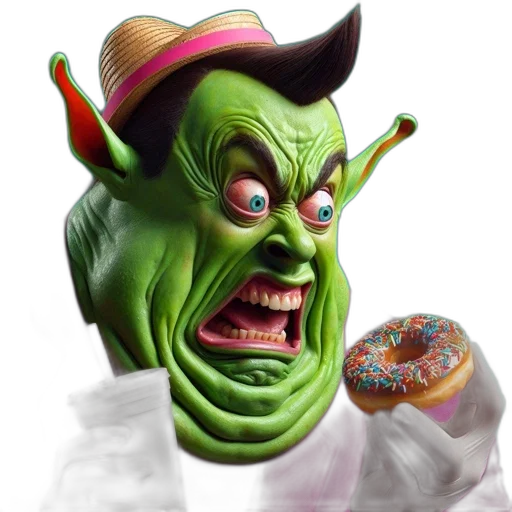 food, creature, face, hat transparent PNG cut-out