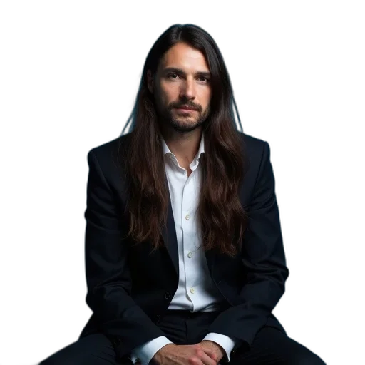 hair, staff, jacket, face transparent PNG cut-out