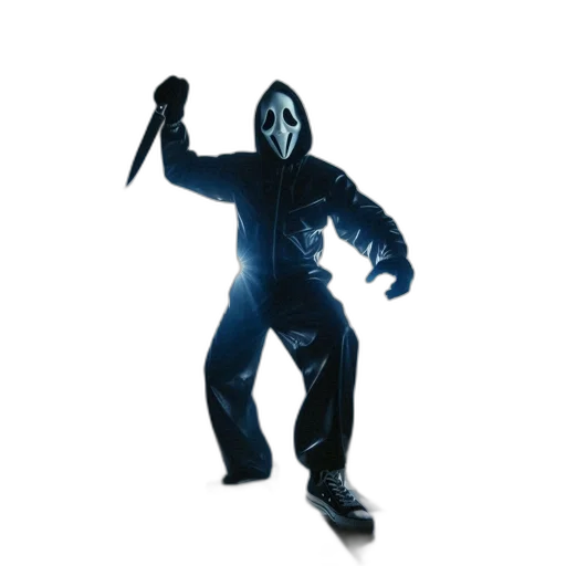creature, mask, staff, jacket transparent PNG cut-out