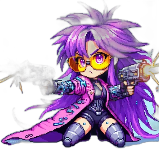 weapon, staff, cyberpunk, pixel art transparent PNG cut-out