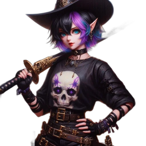 staff, weapon, hat, jewelry transparent PNG cut-out