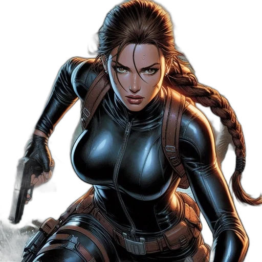 comic book art, concept art, determined, woman transparent PNG cut-out