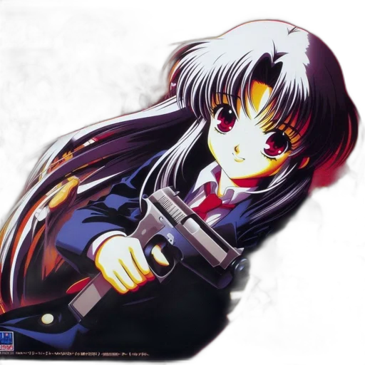 weapon, jacket, anime, photorealistic transparent PNG cut-out
