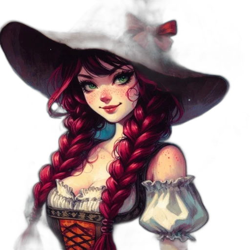 dress, hat, fantasy art, pixel art transparent PNG cut-out