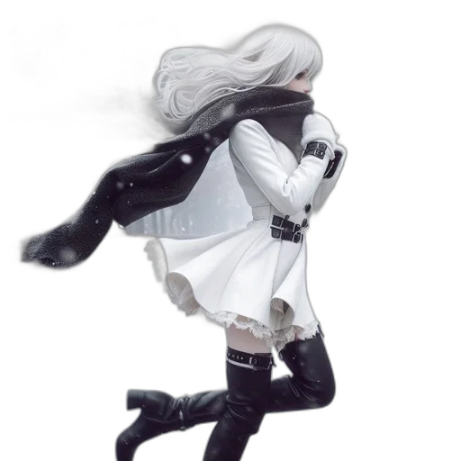 jacket, robot, weapon, hair transparent PNG cut-out