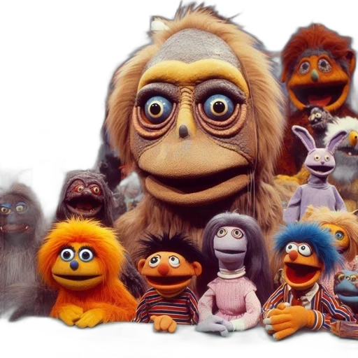 concept art, group, puppet, characters transparent PNG cut-out