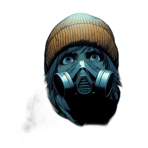 mask, face, jacket, hat transparent PNG cut-out