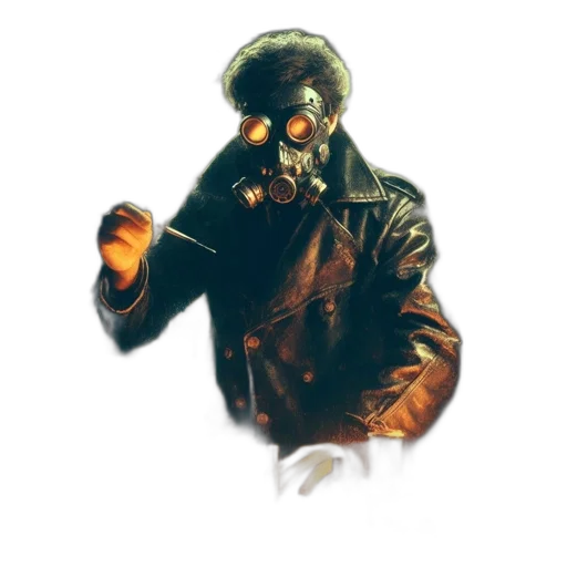 mask, jacket, weapon, creature transparent PNG cut-out