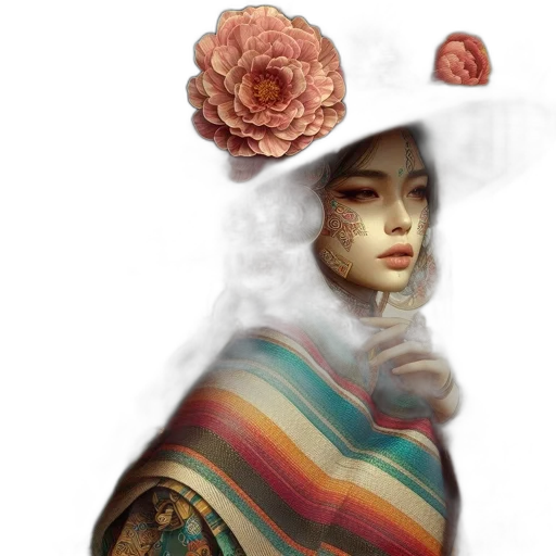 flower, face, dress, jewelry transparent PNG cut-out