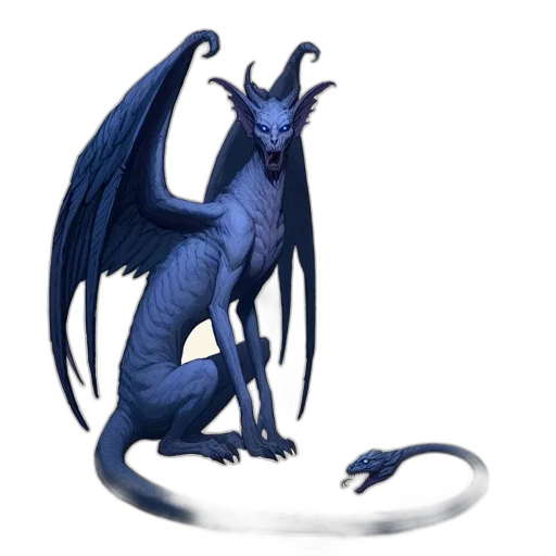 dragon, staff, creature, fantasy art transparent PNG cut-out