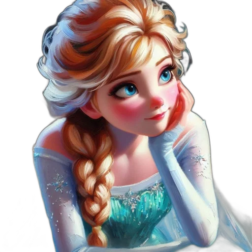 face, dress, crown, photorealistic transparent PNG cut-out