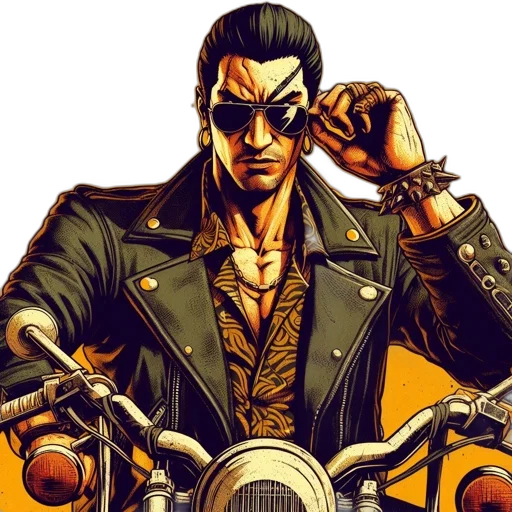jacket, weapon, face, comic book art transparent PNG cut-out