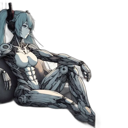 robot, weapon, dress, cyberpunk transparent PNG cut-out