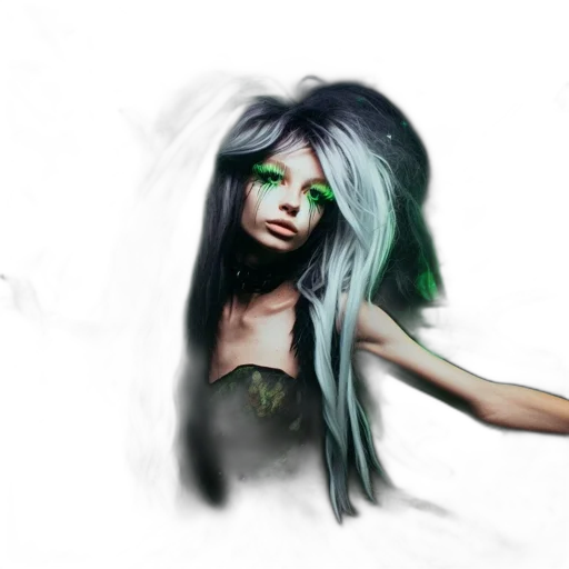 hair, creature, mask, fantasy art transparent PNG cut-out