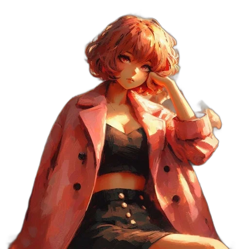 jacket, dress, weapon, staff transparent PNG cut-out