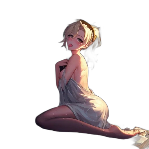 dress, creature, staff, face transparent PNG cut-out