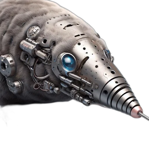 robot, mask, weapon, creature transparent PNG cut-out