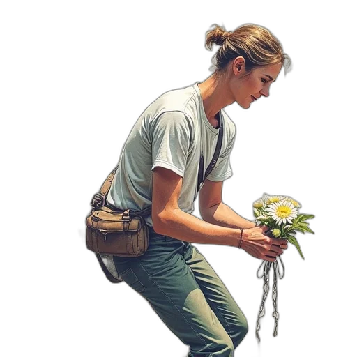staff, flower, photorealistic, concept art transparent PNG cut-out