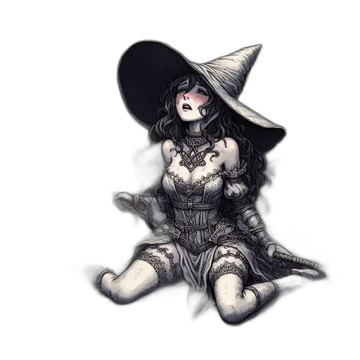 hat, staff, mask, dress transparent PNG cut-out