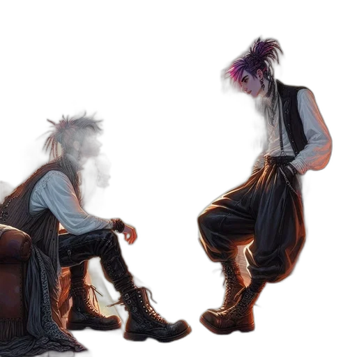 hair, concept art, cyberpunk, fantasy art transparent PNG cut-out