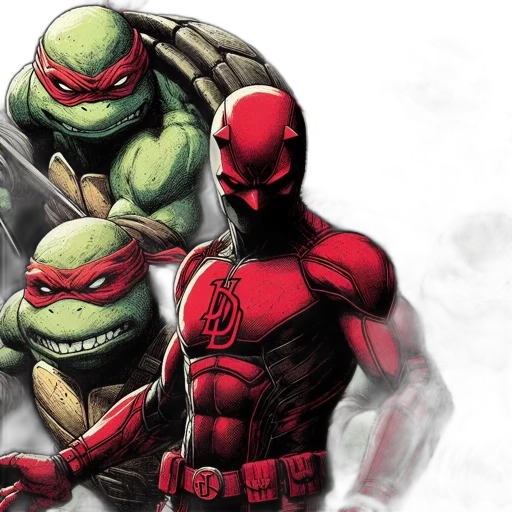 comic book art, concept art, red, lone transparent PNG cut-out