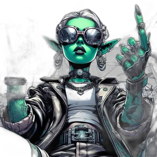 robot, cyberpunk, comic book art, concept art transparent PNG cut-out