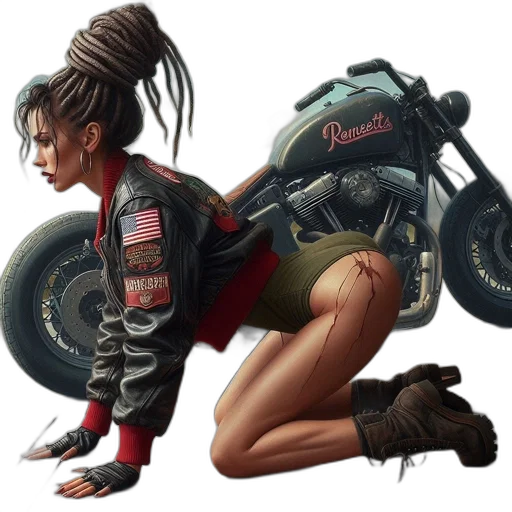 jacket, weapon, concept art, cyberpunk transparent PNG cut-out