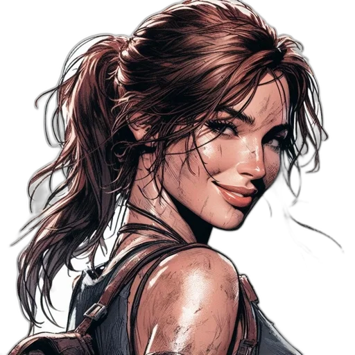 face, comic book art, concept art, fantasy art transparent PNG cut-out