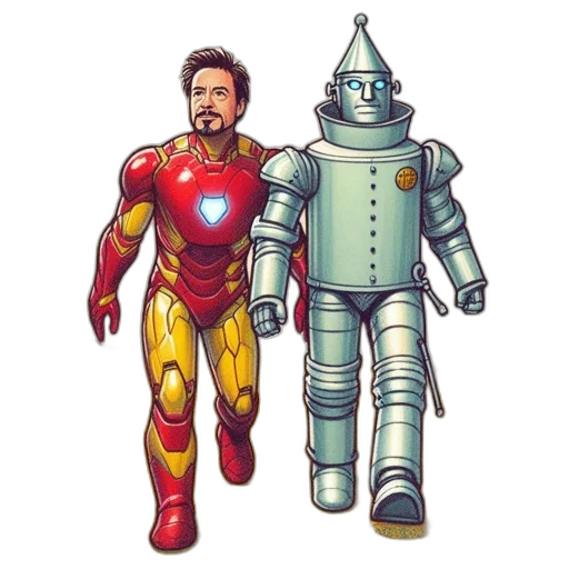 robot, comic book art, concept art, cartoon transparent PNG cut-out