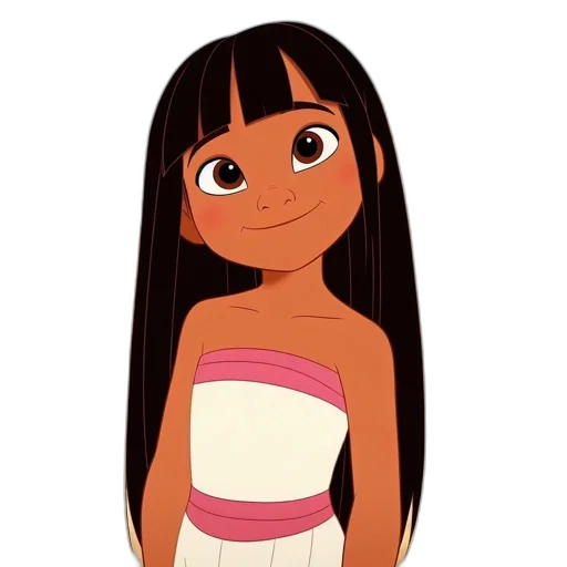 dress, hair, face, cartoon transparent PNG cut-out