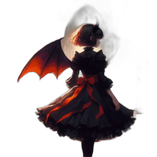 dragon, dress, mask, staff transparent PNG cut-out
