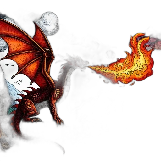 dragon, fantasy art, concept art, pixel art transparent PNG cut-out