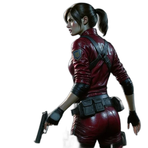 jacket, weapon, concept art, cyberpunk transparent PNG cut-out