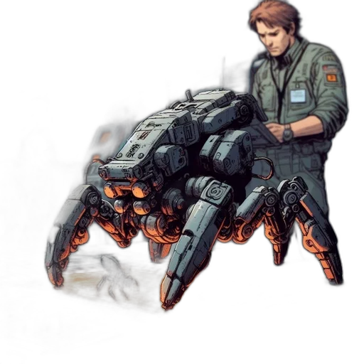jacket, weapon, creature, robot transparent PNG cut-out