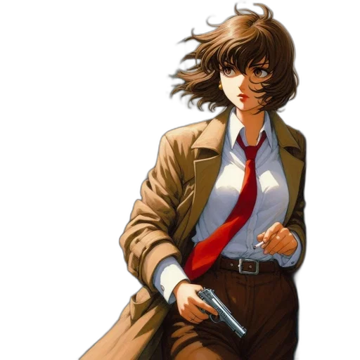 jacket, staff, weapon, comic book art transparent PNG cut-out