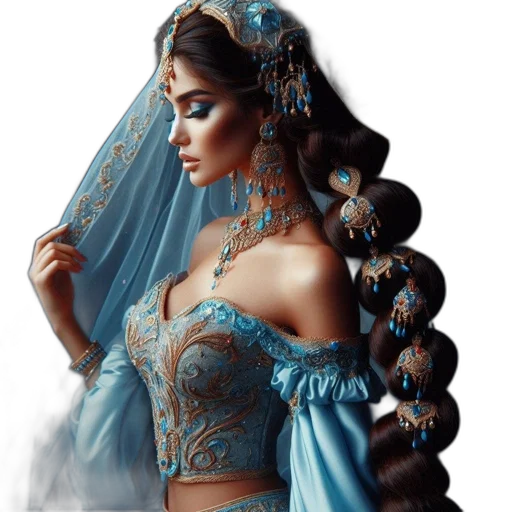 dress, jewelry, crown, fantasy art transparent PNG cut-out