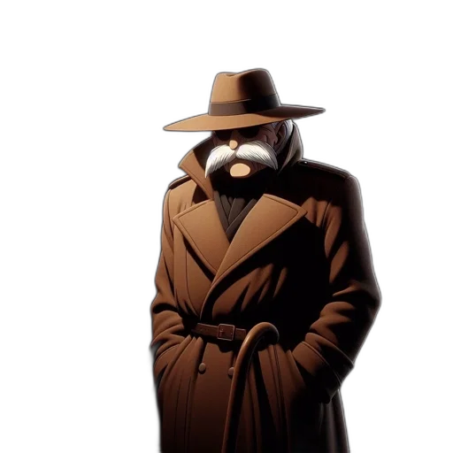 jacket, mask, hat, staff transparent PNG cut-out