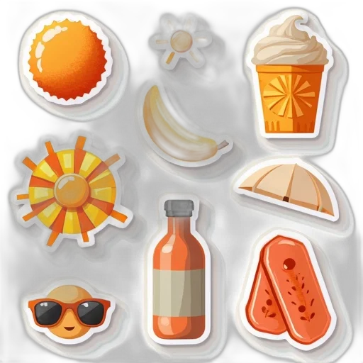 summer, stickers, different, shapes transparent PNG cut-out