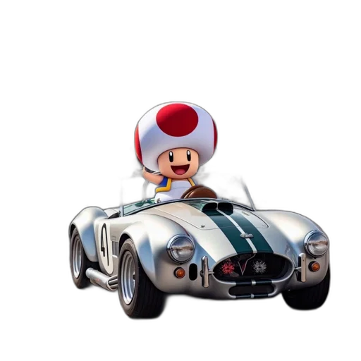 car, animal, hat, 3d render transparent PNG cut-out