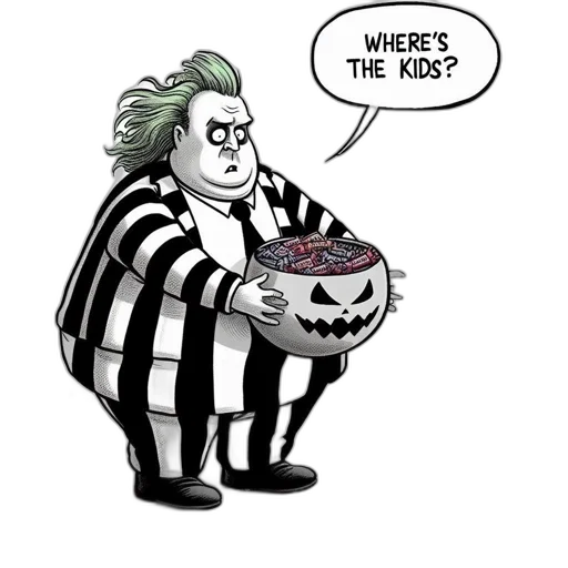 cartoon, comic book art, concept art, pumpkin-headed transparent PNG cut-out